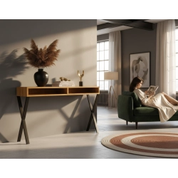 KONSOLA DO PRZEDPOKOJU DREWNO LITE DĄB SKD-286